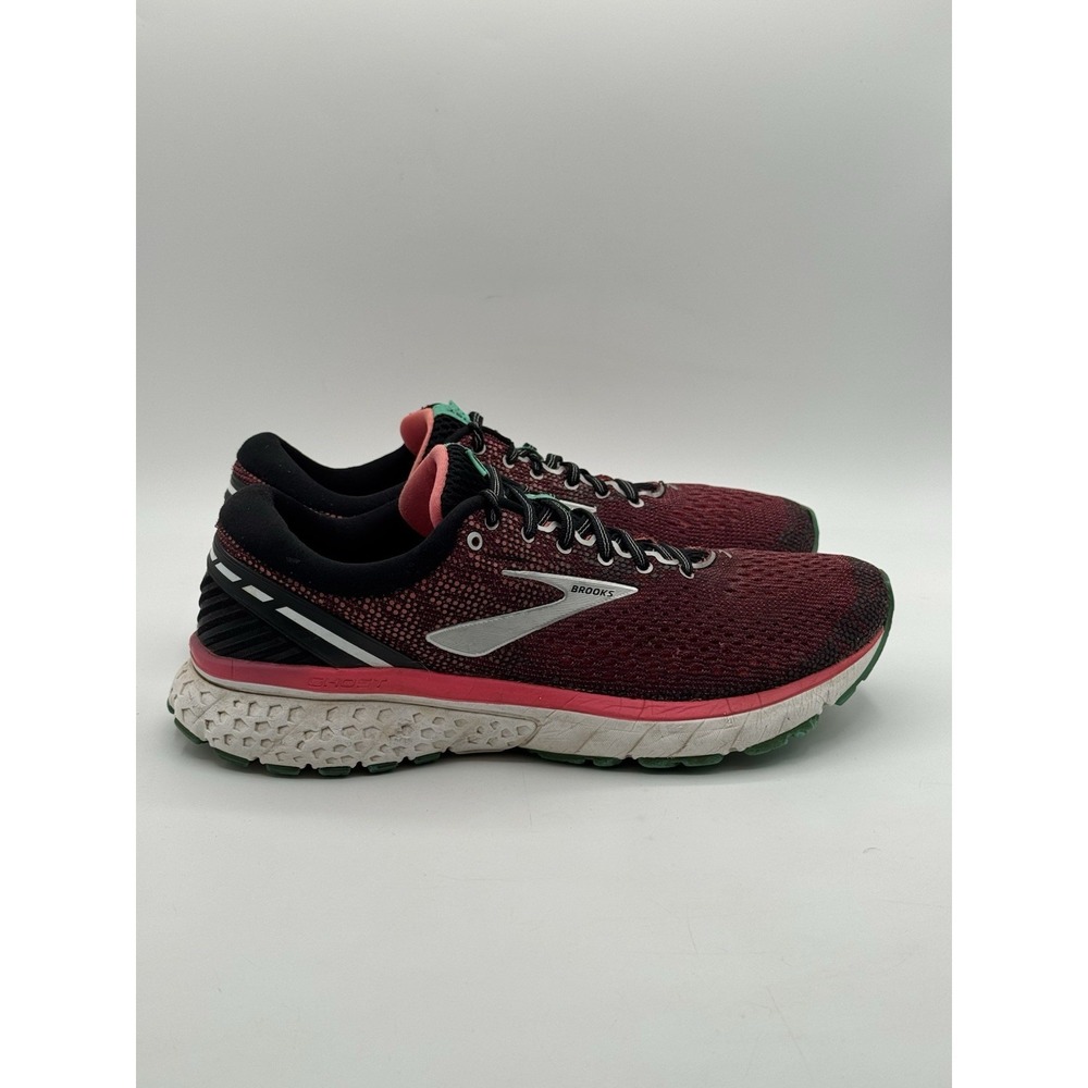 Brooks Shoes Womens Ghost 11 Running Red Pink Teal 1202772A017 Narrow 2(A) SZ 11